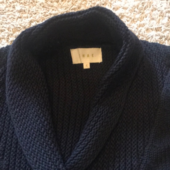 NWOT Black Shae Short-sleeve Cabled Tie Cardigan L - Picture 2 of 5